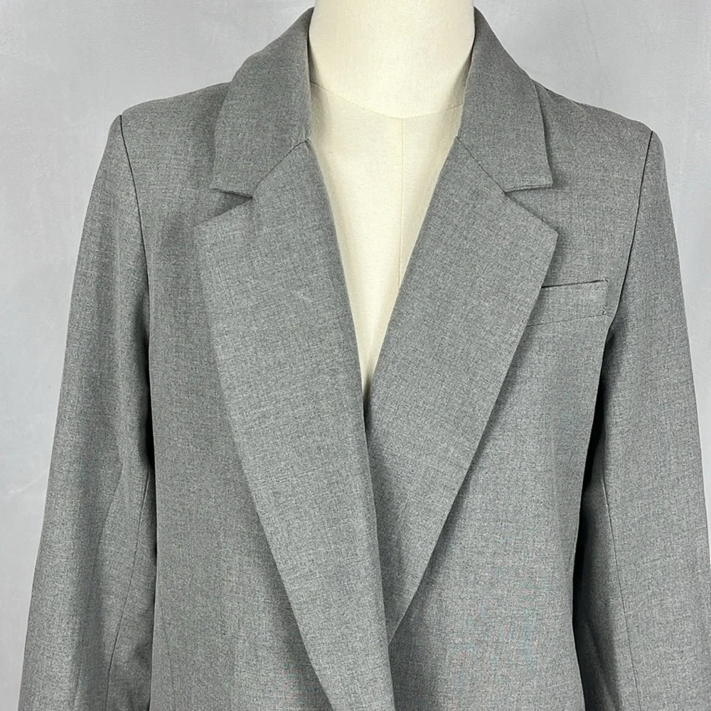 Joie Light Grey Long Open‎ Front Blazer.